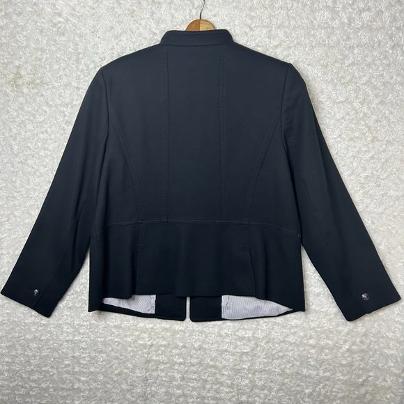 Talbots Petite Women's Black Button Up Twill Military Double Button Size 16P - Picture 4 of 7